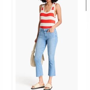 Paige Colette crop flare denim jeans distressed kick flare size 30